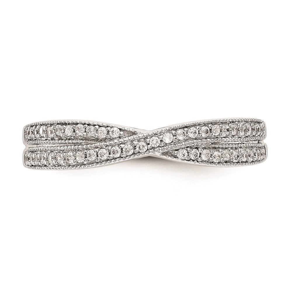 0.19ct. CZ Solid Real 14K White Gold Wedding Wedding Band Ring