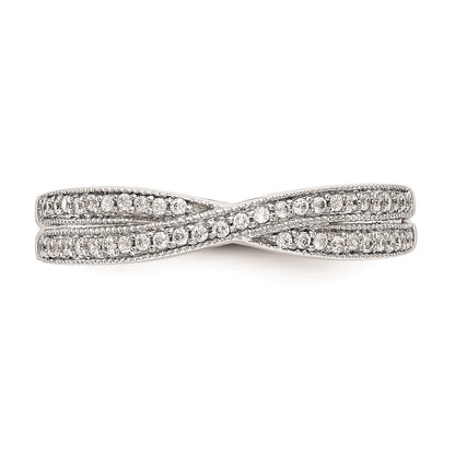 0.19ct. CZ Solid Real 14K White Gold Wedding Wedding Band Ring
