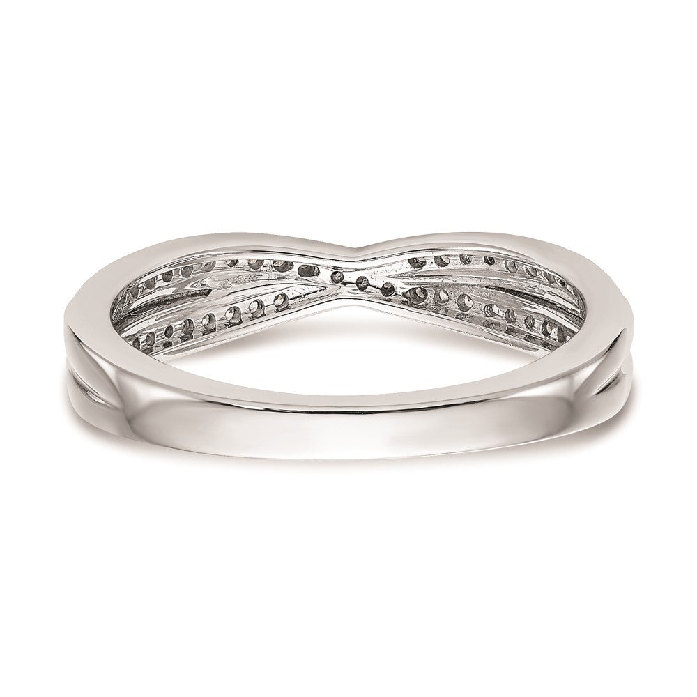0.19ct. CZ Solid Real 14K White Gold Wedding Wedding Band Ring