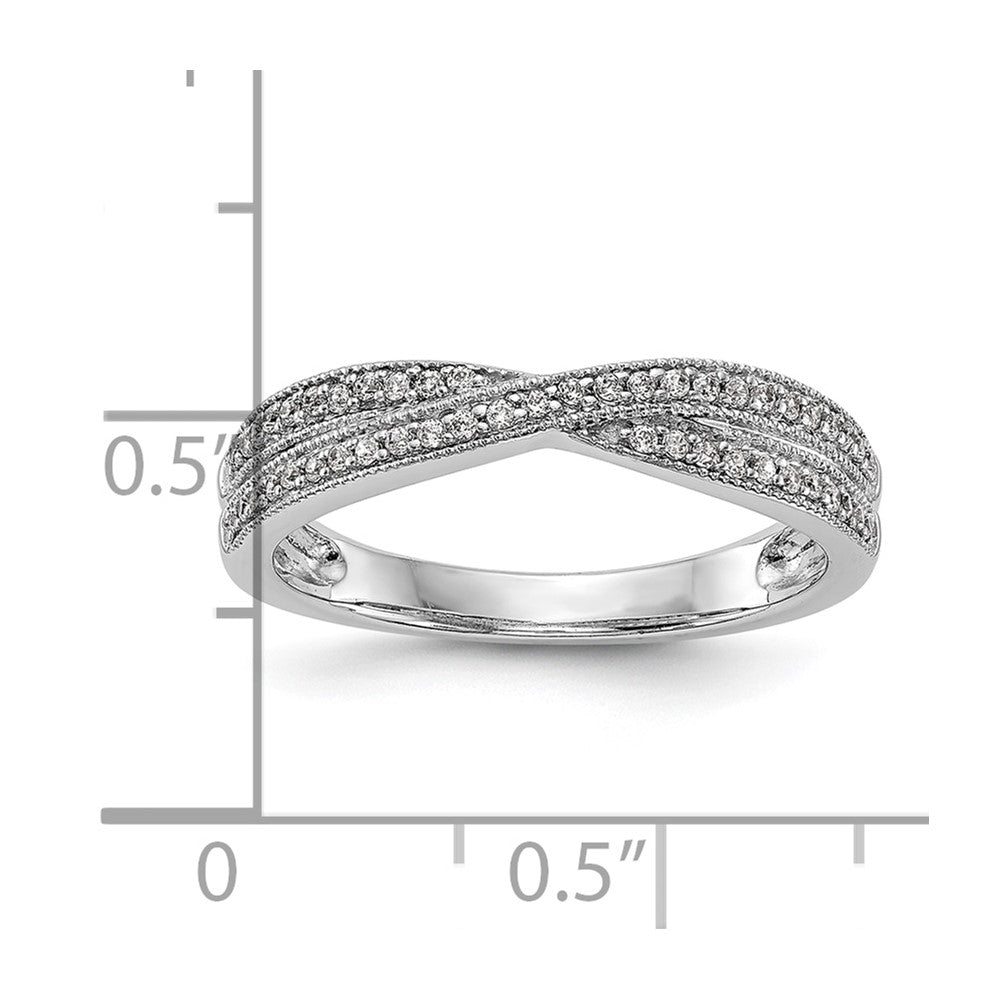 0.19ct. CZ Solid Real 14K White Gold Wedding Wedding Band Ring