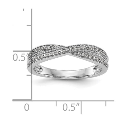 0.19ct. CZ Solid Real 14K White Gold Wedding Wedding Band Ring