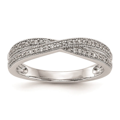 0.19ct. CZ Solid Real 14K White Gold Wedding Wedding Band Ring