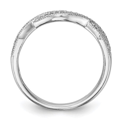 0.18ct. CZ Solid Real 14K White Gold Wedding Wedding Band Ring