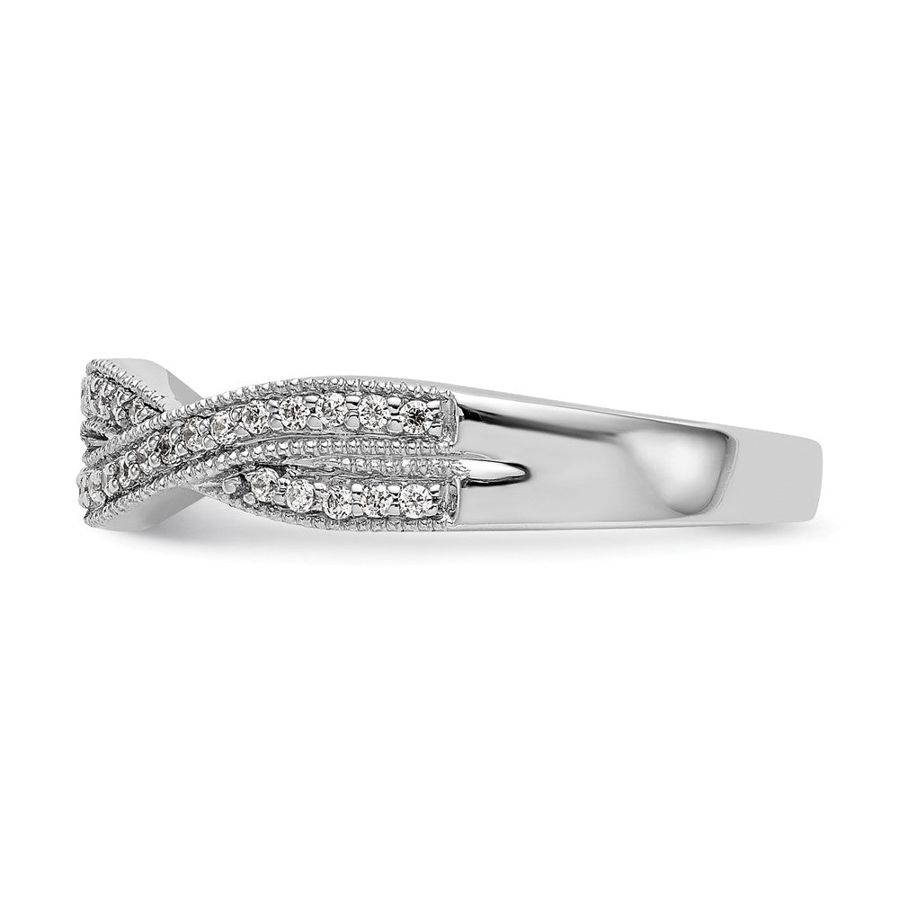 0.18ct. CZ Solid Real 14K White Gold Wedding Wedding Band Ring