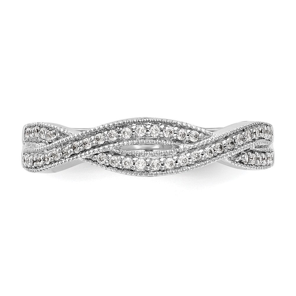 0.18ct. CZ Solid Real 14K White Gold Wedding Wedding Band Ring