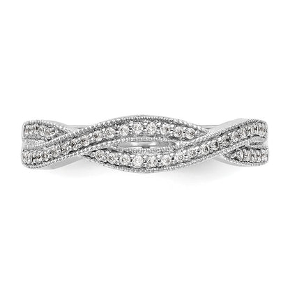 14K White Gold Real Diamond Wedding Band