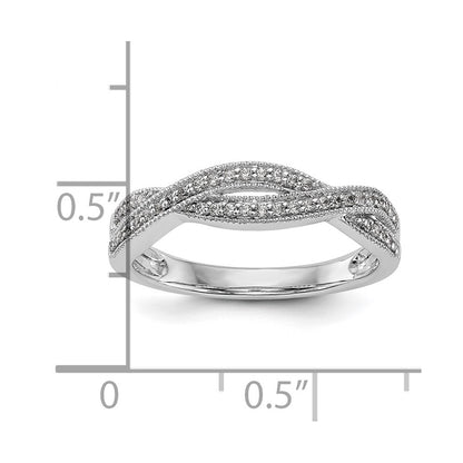 0.18ct. CZ Solid Real 14K White Gold Wedding Wedding Band Ring