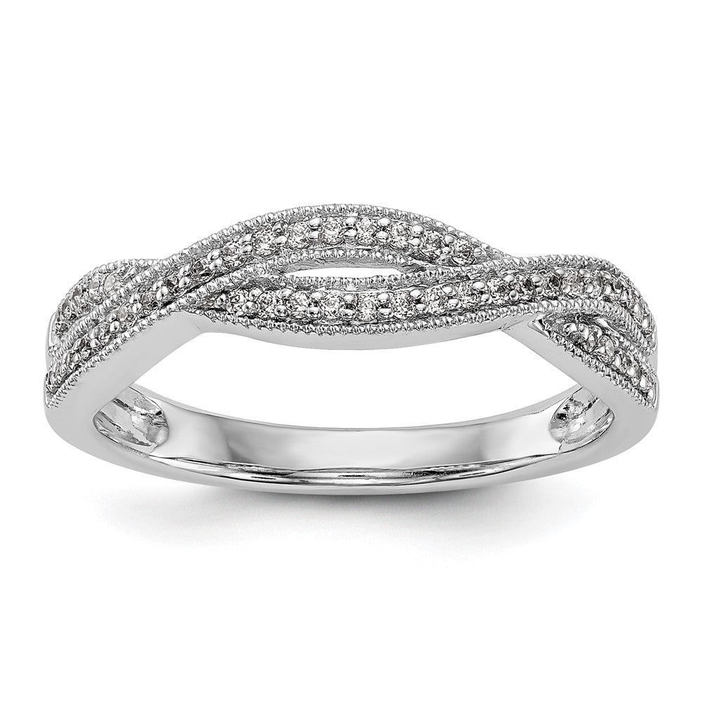 0.18ct. CZ Solid Real 14K White Gold Wedding Wedding Band Ring