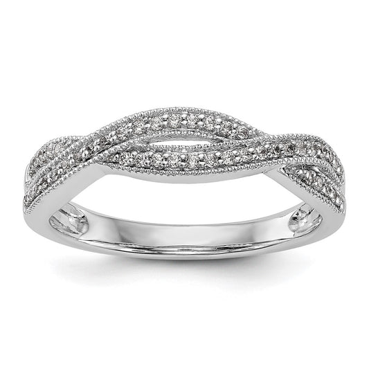 0.18ct. CZ Solid Real 14K White Gold Wedding Wedding Band Ring