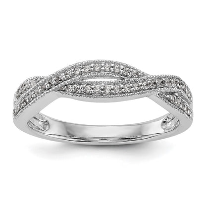 14K White Gold Real Diamond Wedding Band