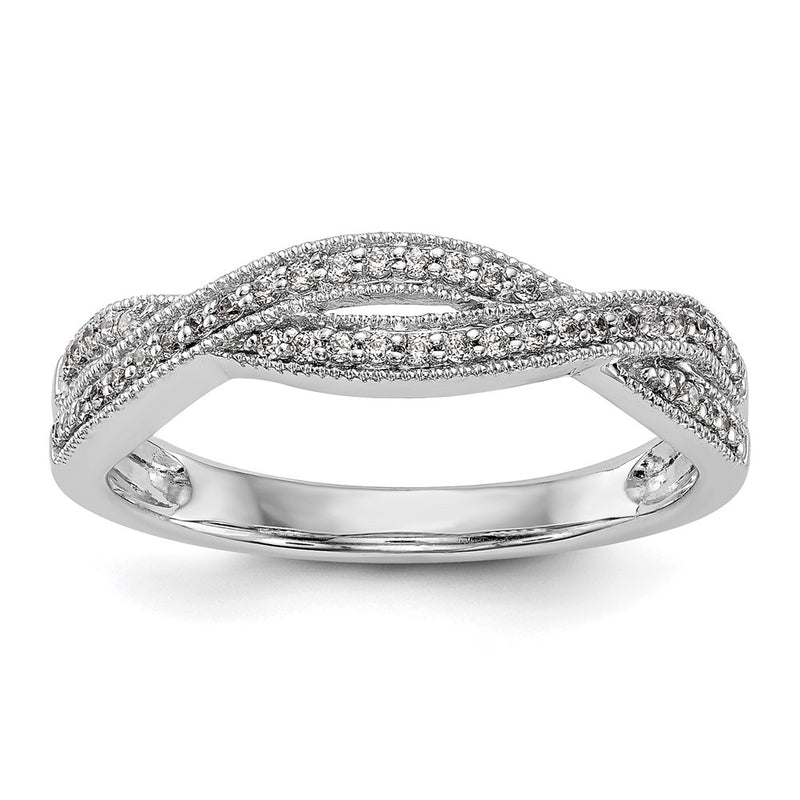 14K White Gold Real Diamond Wedding Band