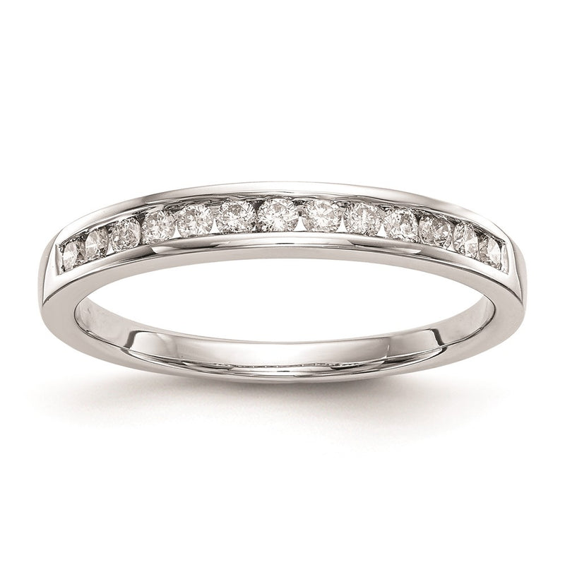 14k White Gold Real Diamond Wedding Band
