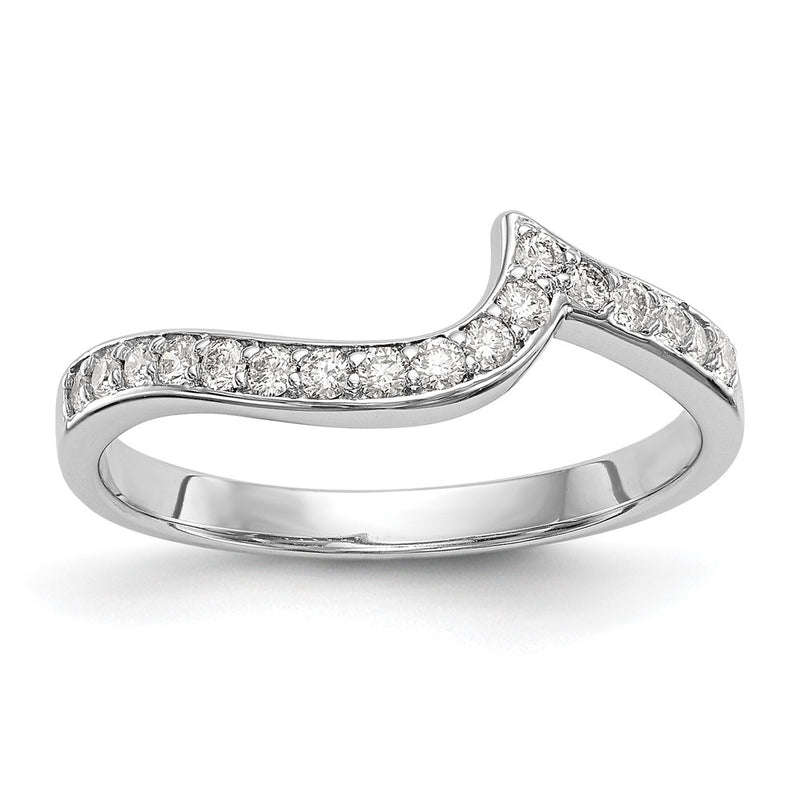 14k White Gold Real Diamond Wedding Band