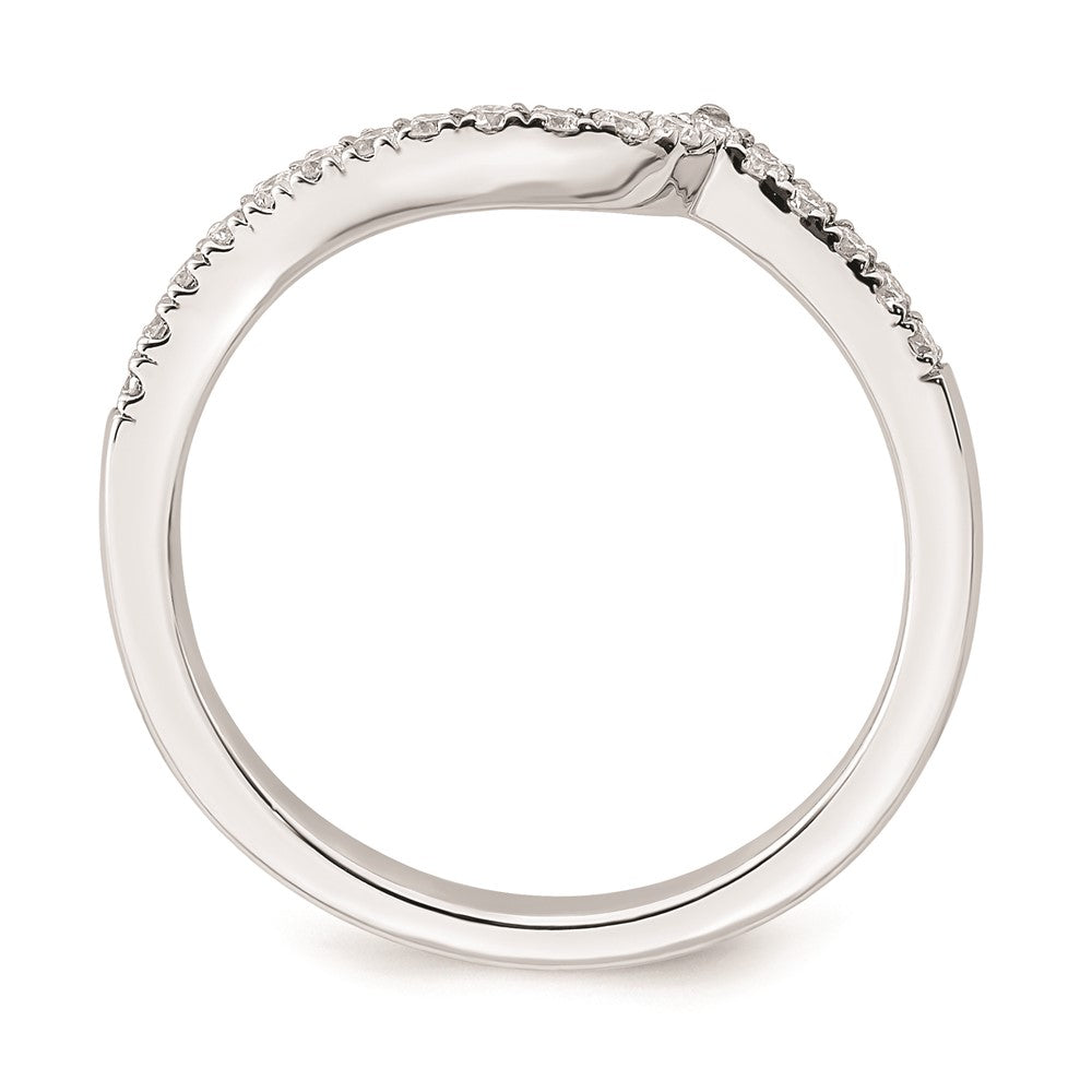 0.18ct. CZ Solid Real 14k White Gold Contoured Wedding Wedding Band Ring