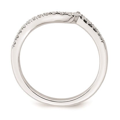 0.18ct. CZ Solid Real 14k White Gold Contoured Wedding Wedding Band Ring
