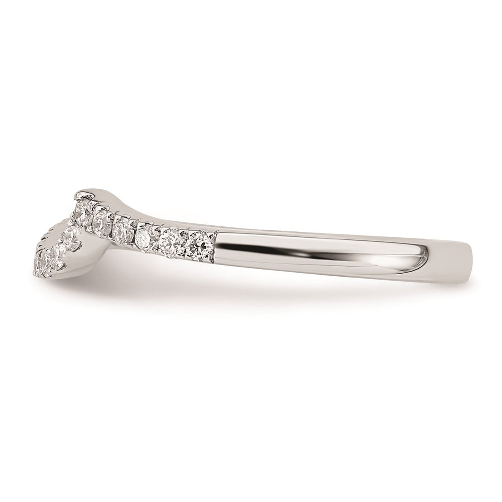 0.18ct. CZ Solid Real 14k White Gold Contoured Wedding Wedding Band Ring