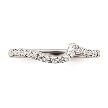 0.18ct. CZ Solid Real 14k White Gold Contoured Wedding Wedding Band Ring