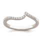 14k White Gold Real Diamond Contoured Wedding Band
