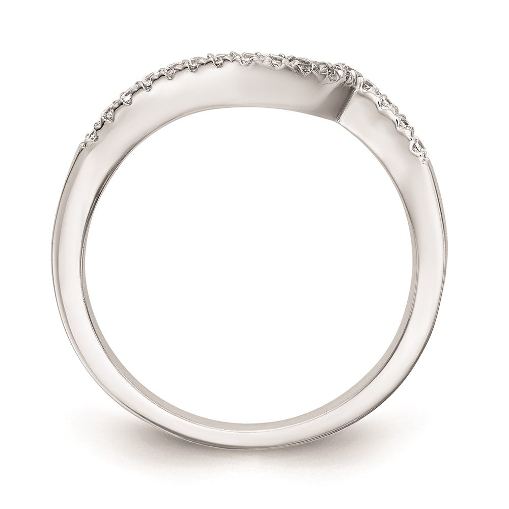 0.20ct. CZ Solid Real 14k White Gold Contoured Wedding Wedding Band Ring