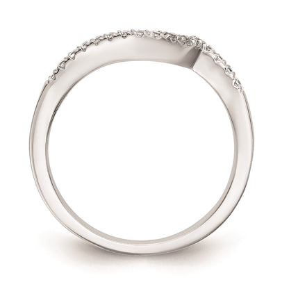 0.20ct. CZ Solid Real 14k White Gold Contoured Wedding Wedding Band Ring
