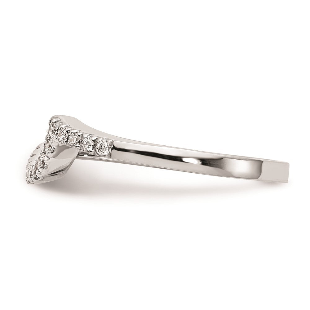 0.20ct. CZ Solid Real 14k White Gold Contoured Wedding Wedding Band Ring