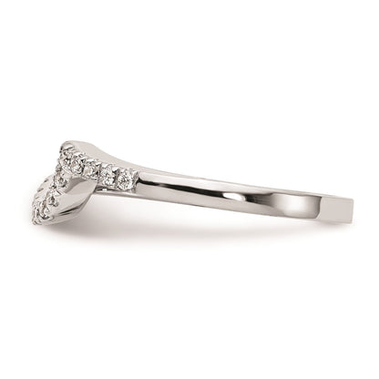 0.20ct. CZ Solid Real 14k White Gold Contoured Wedding Wedding Band Ring