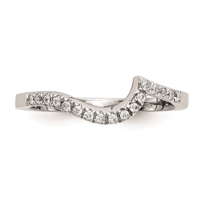 0.20ct. CZ Solid Real 14k White Gold Contoured Wedding Wedding Band Ring