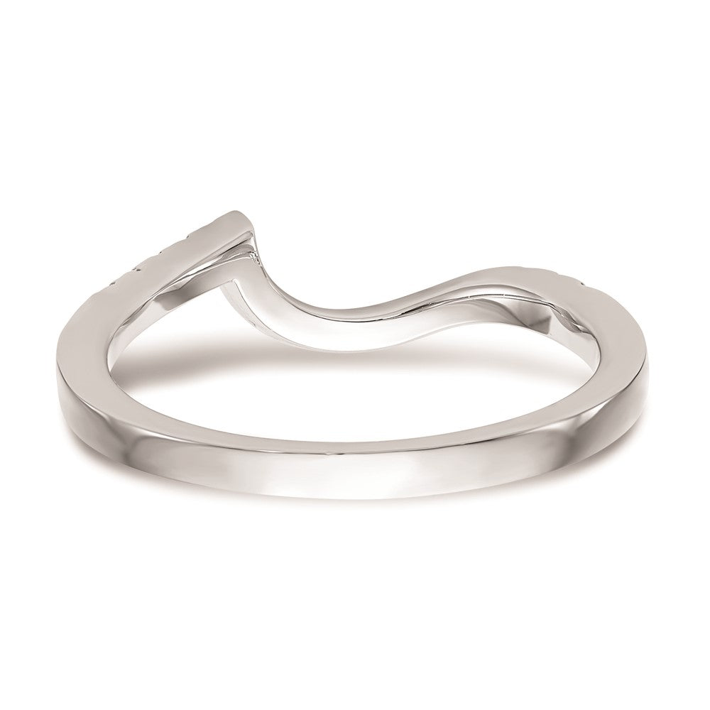 0.20ct. CZ Solid Real 14k White Gold Contoured Wedding Wedding Band Ring