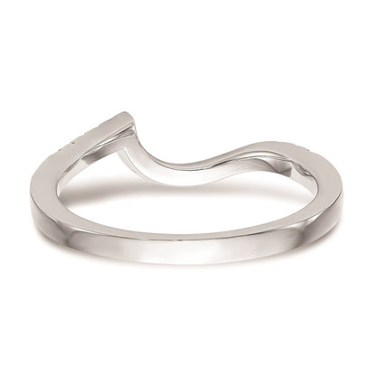 0.20ct. CZ Solid Real 14k White Gold Contoured Wedding Wedding Band Ring