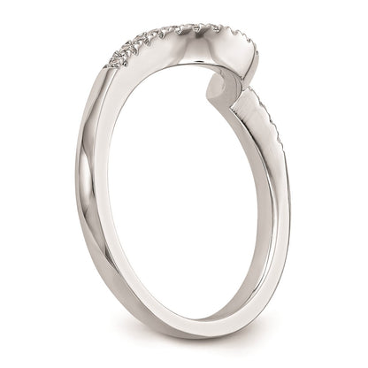 0.20ct. CZ Solid Real 14k White Gold Contoured Wedding Wedding Band Ring