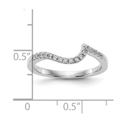 0.20ct. CZ Solid Real 14k White Gold Contoured Wedding Wedding Band Ring