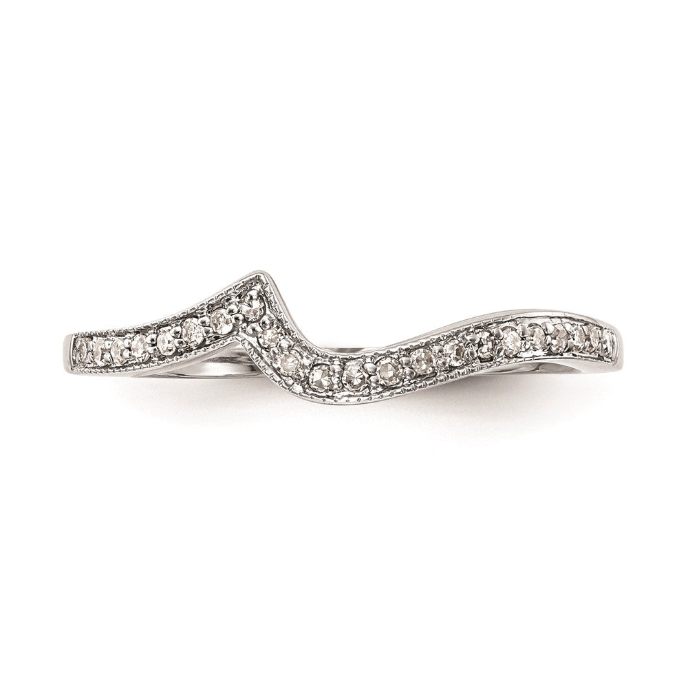 14k White Gold Real Diamond Wedding Band