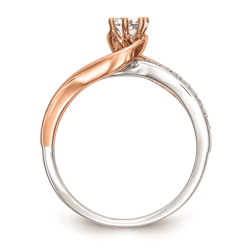 0.25ct. CZ Solid Real 14k Two-Tone Engagement Ring