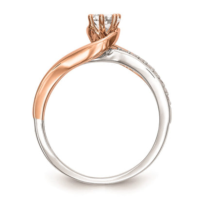0.25ct. CZ Solid Real 14k Two-Tone Engagement Ring