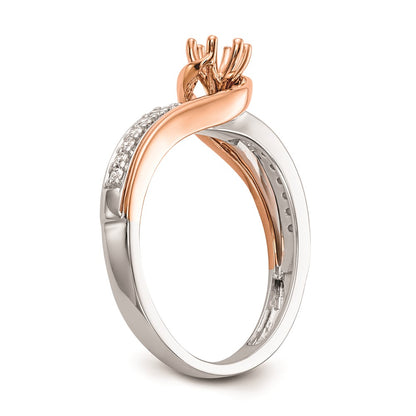 0.25ct. CZ Solid Real 14k Two-Tone Engagement Ring