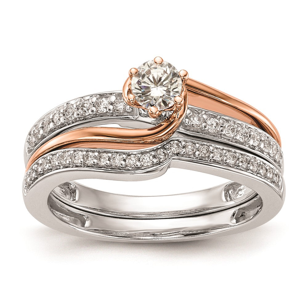 0.25ct. CZ Solid Real 14k Two-Tone Engagement Ring