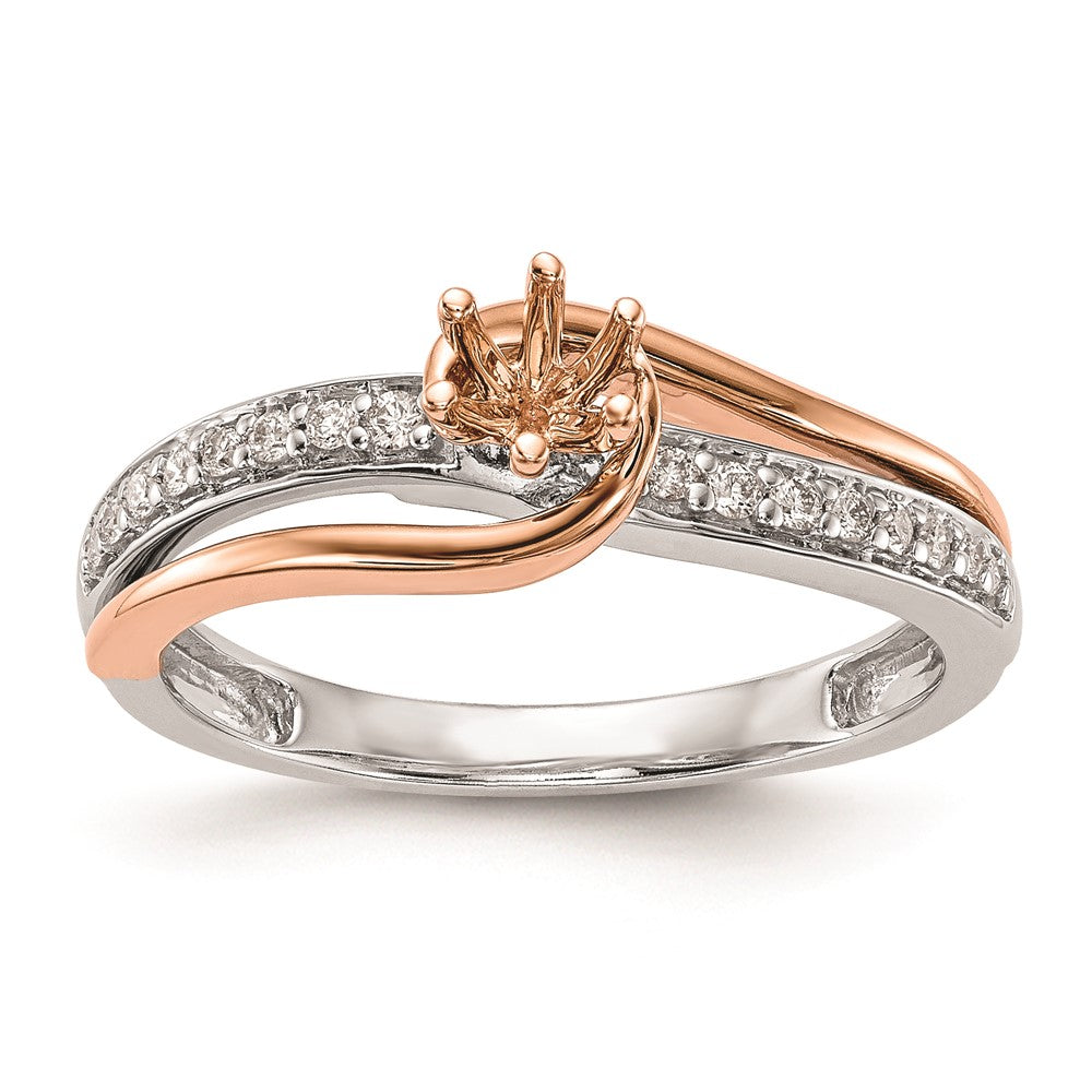 0.25ct. CZ Solid Real 14k Two-Tone Engagement Ring