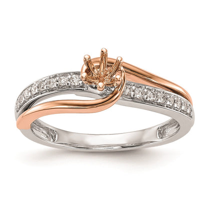 0.25ct. CZ Solid Real 14k Two-Tone Engagement Ring