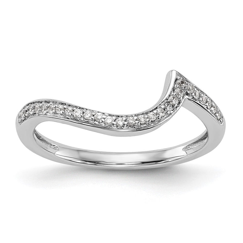 14k White Gold Real Diamond Wedding Band