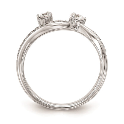 0.34ct. CZ Solid Real 14K White Gold Contoured Wedding Wedding Band Ring