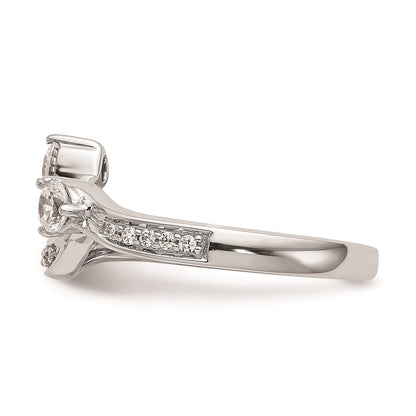0.34ct. CZ Solid Real 14K White Gold Contoured Wedding Wedding Band Ring