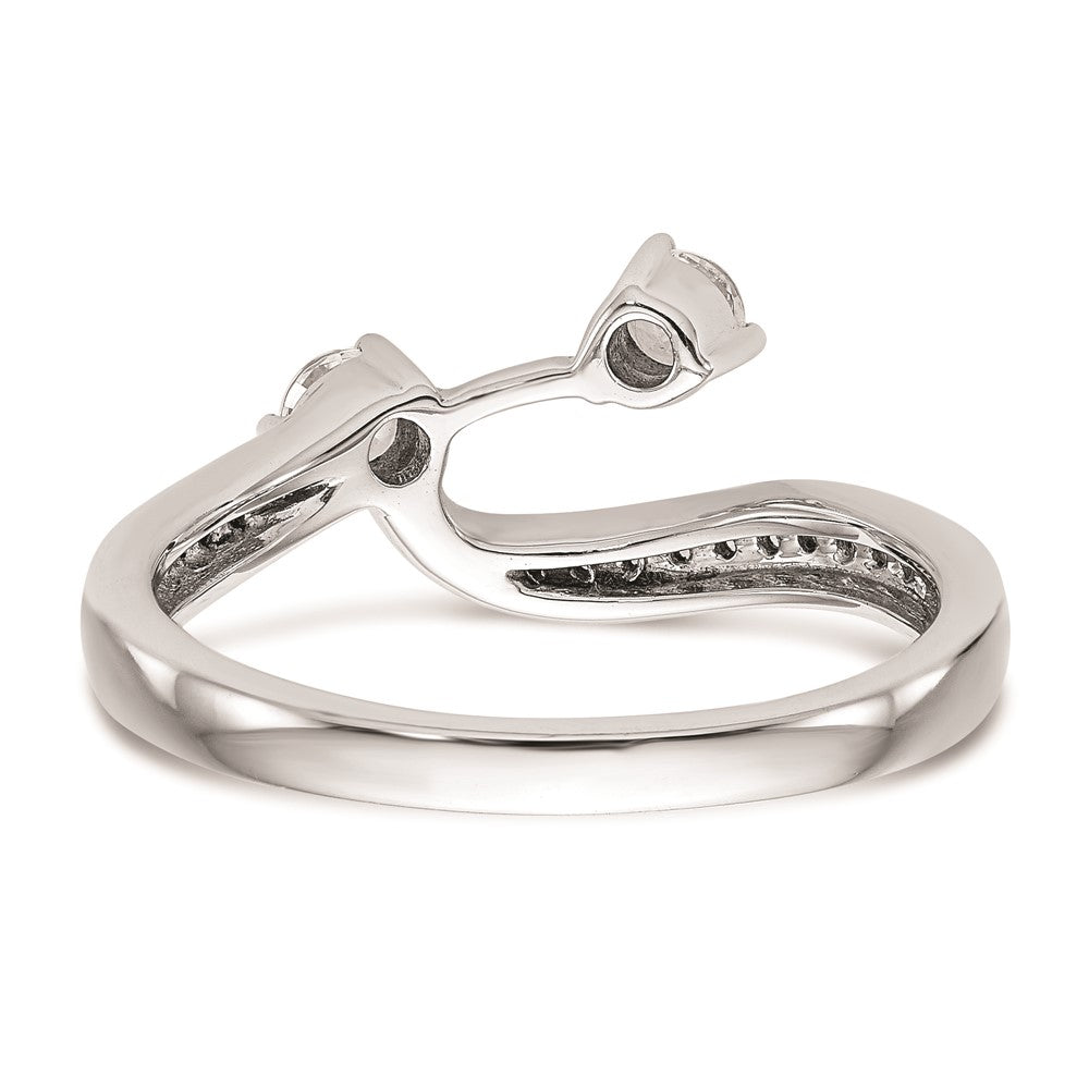 0.34ct. CZ Solid Real 14K White Gold Contoured Wedding Wedding Band Ring