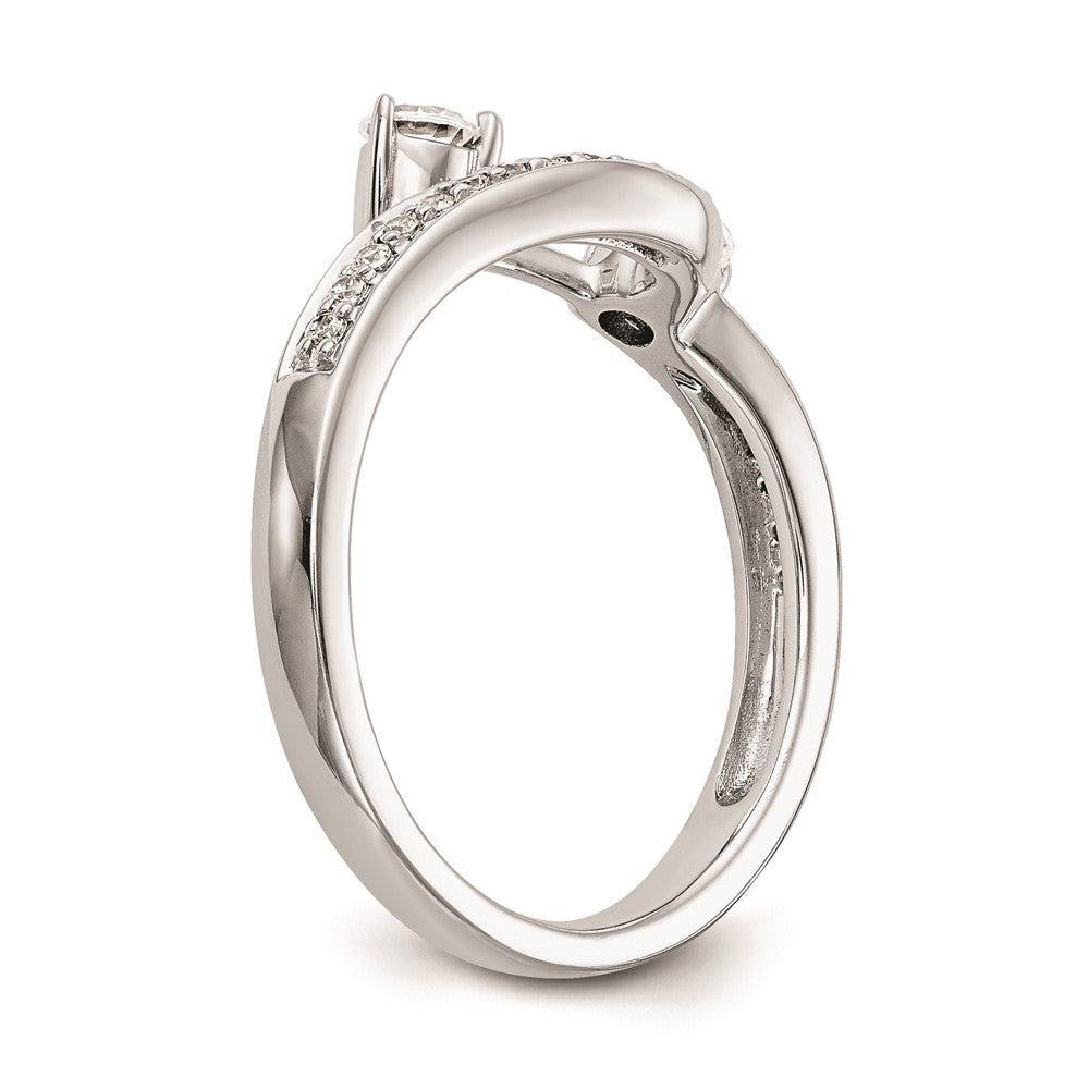 0.34ct. CZ Solid Real 14K White Gold Contoured Wedding Wedding Band Ring