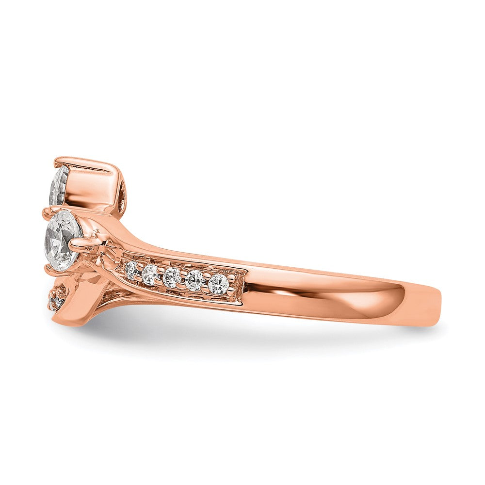 0.34ct. CZ Solid Real 14k Rose Contoured Wedding Wedding Band Ring