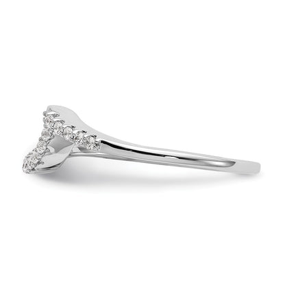 0.16ct. CZ Solid Real 14K White Gold Contoured Wedding Wedding Band Ring