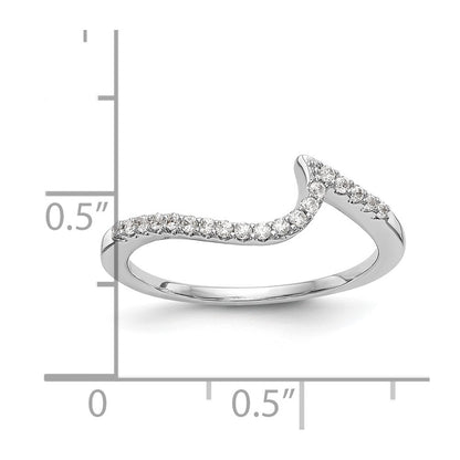 0.16ct. CZ Solid Real 14K White Gold Contoured Wedding Wedding Band Ring