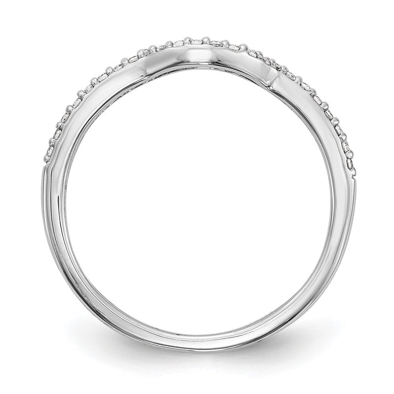 14K White Gold Real Diamond Wedding Band