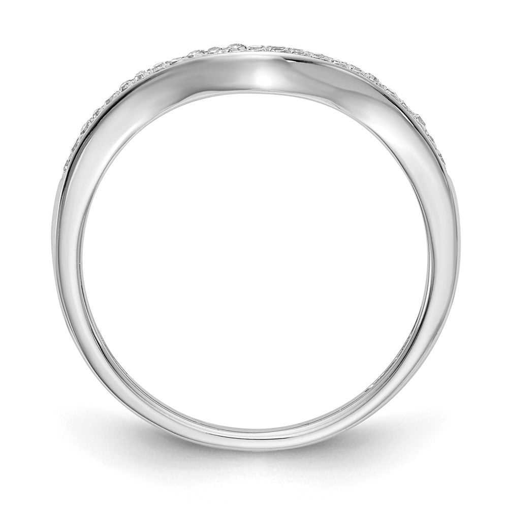 0.07ct. CZ Solid Real 14k White Gold Wedding Wedding Band Ring