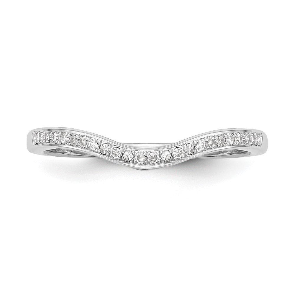 0.07ct. CZ Solid Real 14k White Gold Wedding Wedding Band Ring