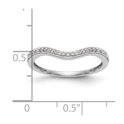 0.07ct. CZ Solid Real 14k White Gold Wedding Wedding Band Ring